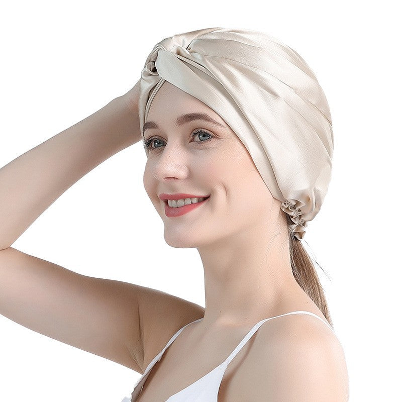 Quivira Double Layer Silk Elastic Sleep Bonnet